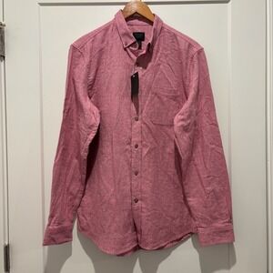 14th & Union NWT Men's Pink Cotton Button Down Flannel Shirt Medium